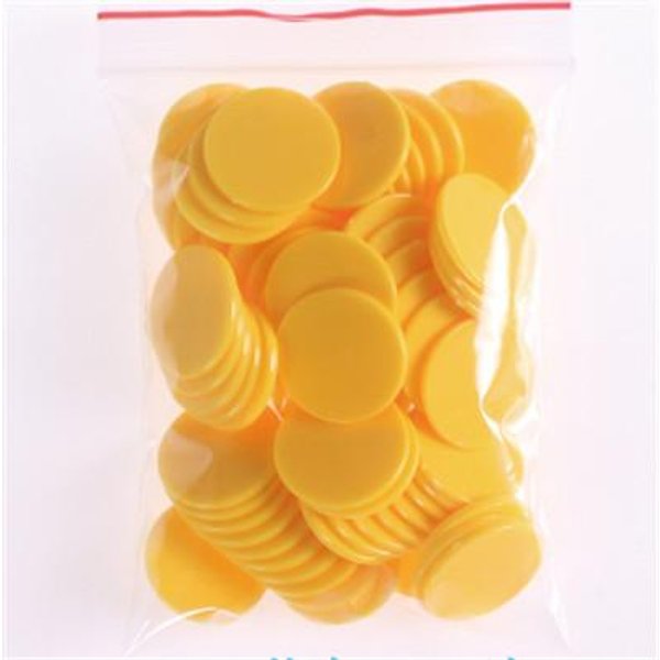 100 Piezasranura 30 Mm PláStico Fichas De PóKer Marcadores De Bingo De Casino Ficha DiversióN Club Familiar Juegos De Mesa Juguete Fichas De PláStico Monedas EnseñAnza Mus Amarillo-image