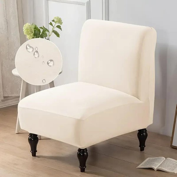 1 Pieza Fundas EláSticas Para Silla Sin Brazos Fundas EláSticas Removibles Para Silla Acento Color SóLido Fundas Para Asiento De Silla Individual Para Hogar Hotel White-image