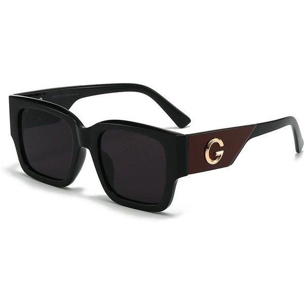 Luksusowa Marka G Okulary PrzeciwsłOneczne Unisex Kwadratowe Okulary Projektanta Ochrona UV400 Stylowe Okulary Black-image