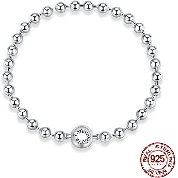 Pulsera De Plata De Ley 925 –Cierre De MosquetóN De Barril, Circonita CúBica, Pulsera RíGida, Pulsera De Cadena, Dijes, Tallas 17 –21 21Cm White-image