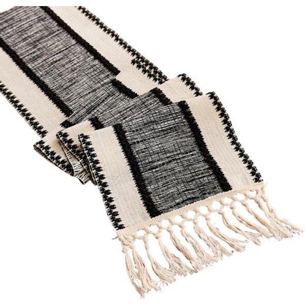 Bohemian Obrus Na Stół Pasiasty Obrus Z FręDzlami Rustykalny Obrus Z FręDzlami Do Dekoracji Domowego StołU W Stylu Wiejskim 160Cm-image