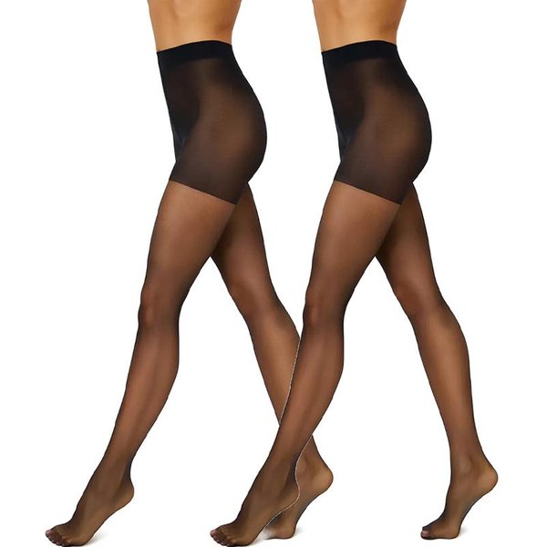 Medias De Nylon Ultra Finas Kave 20D Calcetines Transparentes De Punta A Punta Leggings EláSticos Transparentes Negros Pantimedias Sexy Para Mujer Transparentes M-image
