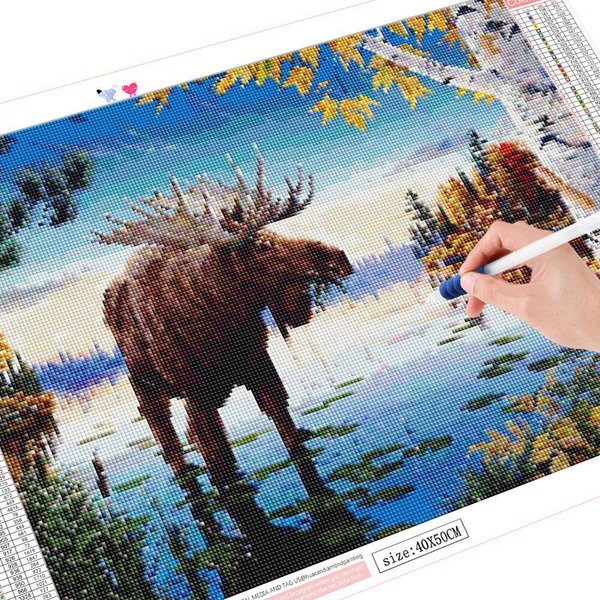 Pintura De Diamantes 5D Redonda Completa Bordado De Animales Rinoceronte Mosaico Nueva Llegada 20X30CM-image