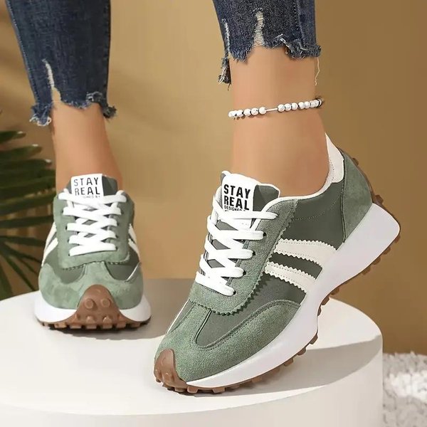 Zapatillas De DiseñO Nuevo Mujer Zapatos Deportivos Zapatillas Suela Gruesa Casuales A La Moda Zapatillas Ligeras Suaves De Fondo Zapatillas Para Correr 36 Verde-image