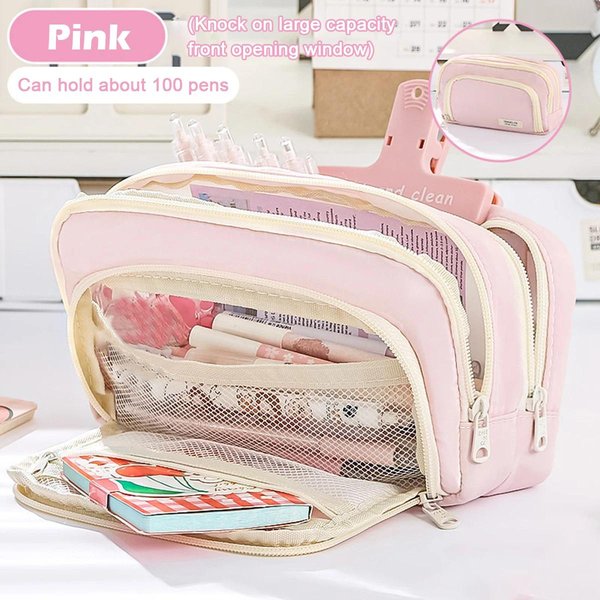 Estuche Para BolíGrafos De 3 Capas De Gran Capacidad Kawaii Estuches Para LáPices Lindo Estuche Para BolíGrafos Para Estudiantes Suministros De PapeleríA Para La Vuelta Al Cole-image