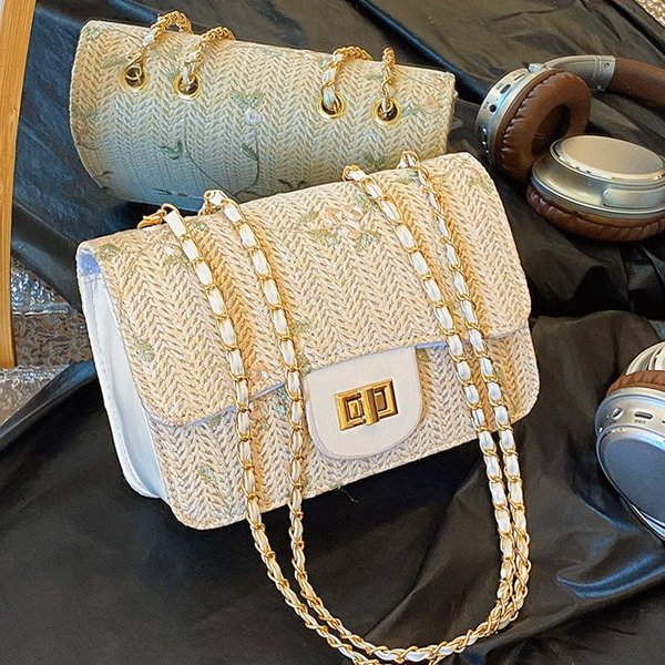 Bolso Trenzado Nuevo Bolso Casual De Moda Trenzado De Un Hombro Axila Simple Bolso Para Desplazamientos Bolso De Mano-image