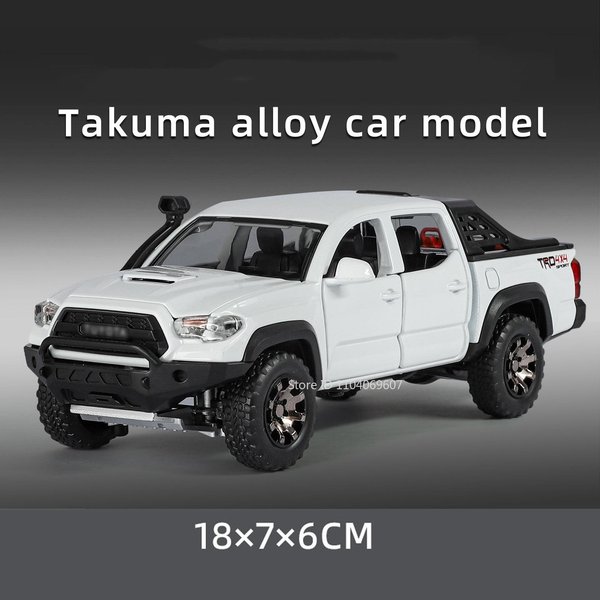 1:32 Tacoma Hilux Model Zabawka Pojazdy Terenowe Stop Metal Diecast DźWięK ŚWiatłO Drzwi Otwierane Pull Back Amortyzacja Dla Dzieci Prezenty-image