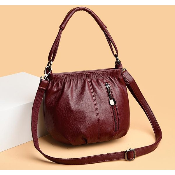 Yogodlns Nowa Moda Retro Torba Na Ramię Damska Torebka Wielowarstwowa DużA Pojemność PodróżNa PU SkóRa Torba Crossbody 22X14X16Cm Brown-image