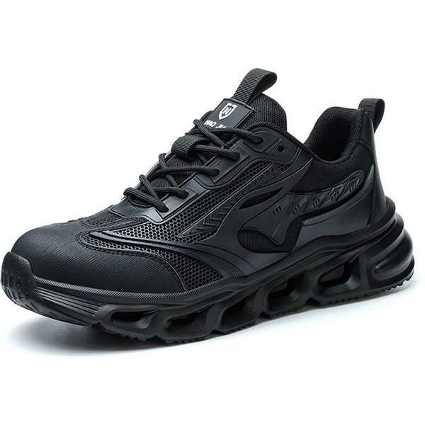 OddychająCe Buty Robocze Robocze MęSkie Lekkie Trampki Robocze Buty Ze Stalowym Noskiem Odporne Na Przebicie Niezniszczalne Buty Robocze 39 Czarny-image