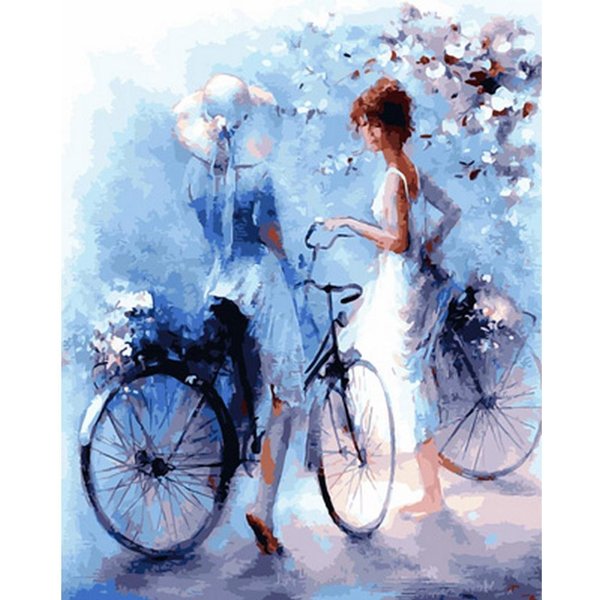Pintura De Diamantes 5D DIY Ciclismo Belleza Bordado Punto De Cruz DecoracióN Del Hogar Artes 20X30CM-image