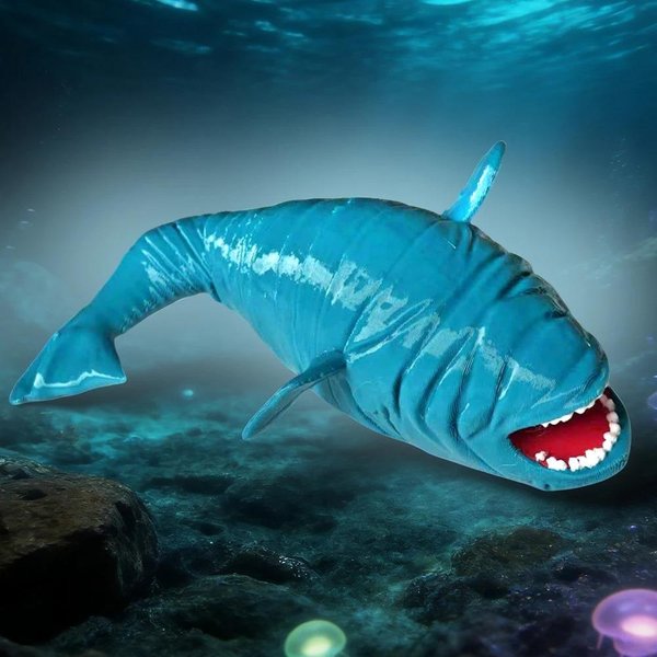 Bloop Monstruo Marino Impreso En 3D Flexible Articulado Juguete Para Fidget – Devorador De Mar Criatura De Las Profundidades Coleccionable, Juguete De Escritorio Para Alivio Del EstréS Blue-image