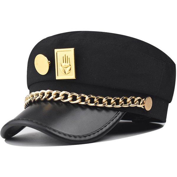 Anime Jojo's Bizarre Adventure Kujo Jotaro Cosplay Czapka Unisex Dla DorosłYch Metalowa Odznaka Czapka Rekwizyt 56-58CM-image