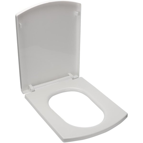 Asiento De Inodoro FáCil De Instalar, FáCil De Limpiar, Cubierta De Asiento De Inodoro Cuadrada De Polipropileno Grueso Para El Hogar, Color Blanco-image