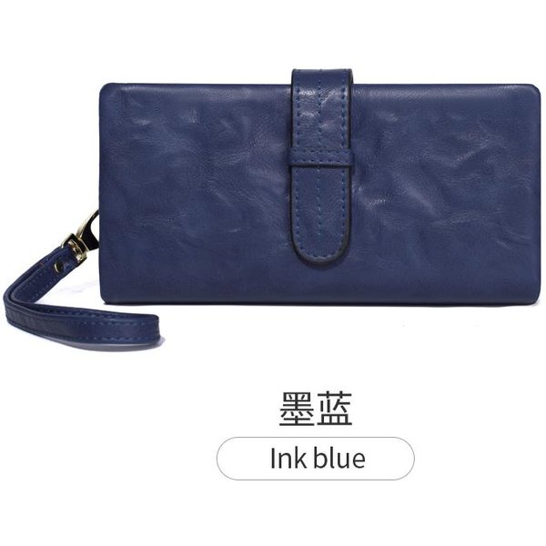 Billetera Larga Triple Plegable Retro Para Mujer Minimalista Con Correa De MuñEca Ranuras Para MúLtiples Tarjetas Billetera De Mano-image