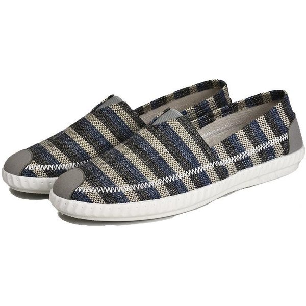 Buty Rybackie Stare PekińSkie Buty Codzienne Lniane PłóTno W Paski Buty MęSkie OddychająCe Wsuwane Obuwie Codzienne Studenci 44 Black-image