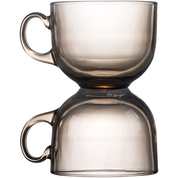 Taza De Vidrio áMbar Resistente Al Calor Para Café, Té, Bebidas, Postres, Desayuno, Leche, Tazas De Vidrio, Vasos Con Asa 301-400Ml-image