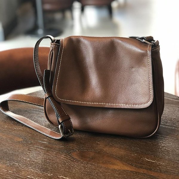 Bolso Simple De Cuero Genuino Para Mujer, Bolsos De Hombro Y Bandolera De Color SóLido Cuero De Vaca Real Natural VersáTil De Ocio Gray-image
