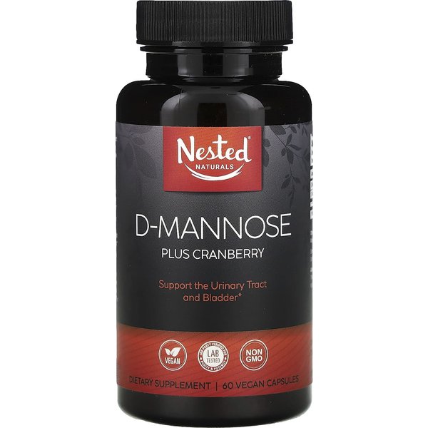 Nested Naturals, D-Manosa MáS AráNdano Rojo, 60 CáPsulas Vegetarianas-image