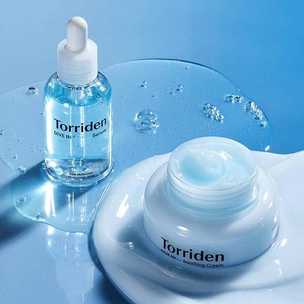 Set De Suero De ÁCido HialuróNico De Bajo Peso Molecular DIVE-IN + Crema Calmante Torriden (50Ml + 100Ml)-image