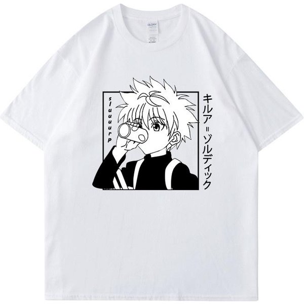Camiseta Con Estampado GráFico Killua Zoldyck Unisex Verano Casual Cuello Redondo Manga Corta Moda Urbana Anime Camiseta L-image