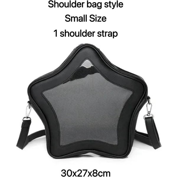 Bolsa Ita Estrella Amarilla NiñAs Moda Linda Kawaii Mochila Bolsillo Frontal Impermeable Mochila Transparente Viajes Escolares Para Adolescentes-image