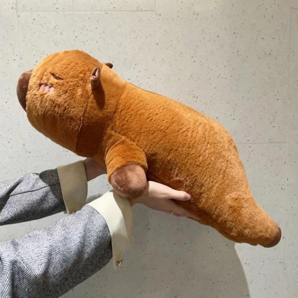 Kawaii Pluszowa Zabawka Kapibara Wypchana Kapibara Puszysta Lalka DłUgi Sen MięKka Poduszka Poduszka Na Sofę Zabawki Do Spania Do SzkołY BożE Narodzenie 85Cm-image