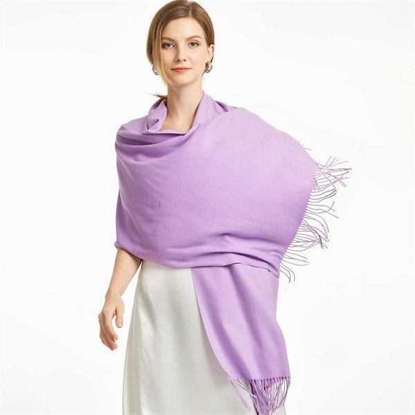 Zimowy Szal Dla Kobiet DłUgie CiepłE Szale Kaszmirowe HidżAb Solidny Damski Otulacz Damski Pashmina Bandana Chusty Na GłOwę Echarpe Pink-image