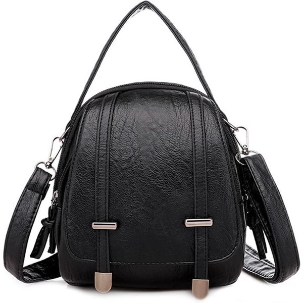 Bolso De Hombro PequeñO Multifuncional De Cuero PU Suave Para Mujer Bolso Bandolera De Moda Vintage Bolso De Mano Femenino Bolso De Mano Para TeléFono MóVil 17X10X18Cm-image