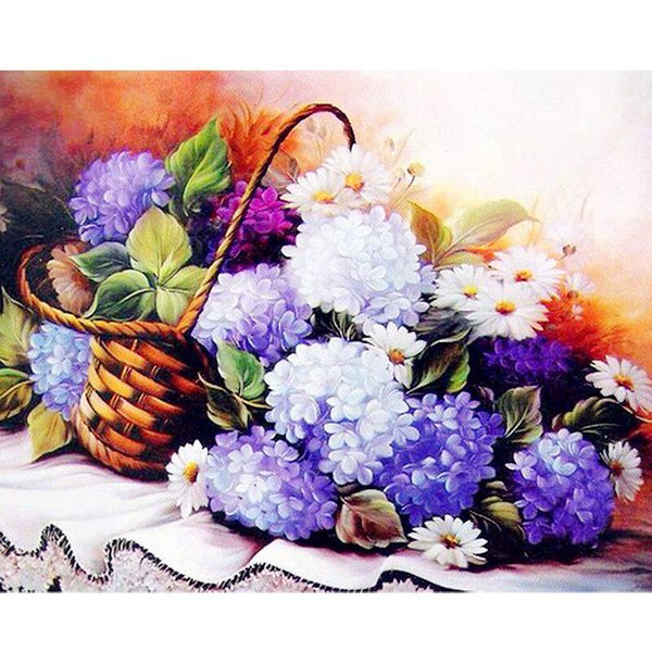 Bordado De Diamantes 5D DIY Taladro Redondo Completo Imagen Flores Pintura De Diamantes Punto De Cruz 20X30CM-image