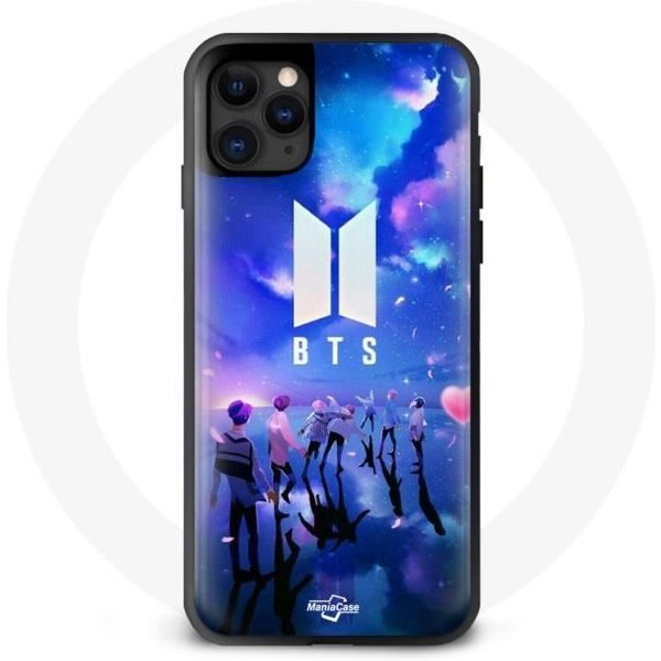 Funda - Maniacase - Iphone 13 Pro Max - Silicona Negra - Logo BTS - ProteccióN Contra Golpes Negro-image