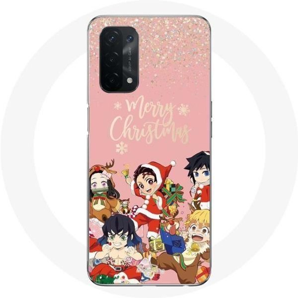 Funda - Maniacase - Oppo A74 5G - Demon Slayer Feliz Navidad - Flexible - Negra-image
