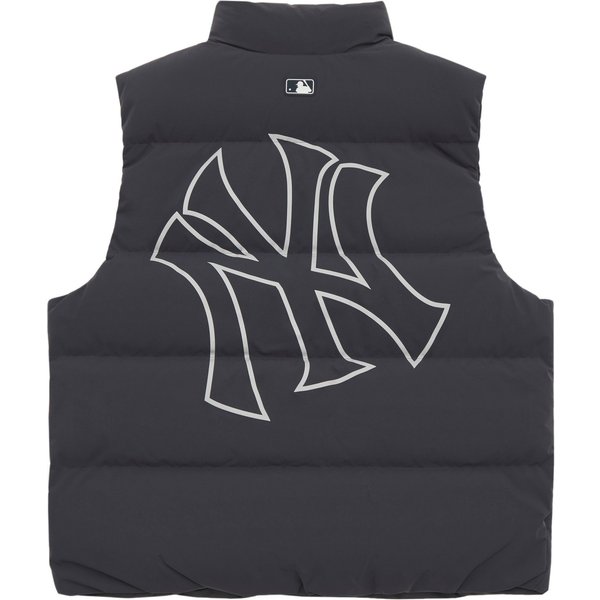 MLB New York Yankees Serie BáSica Corte Holgado Color SóLido CóModo Moderno Casual Estampado Logo Grande Chaleco De PlumóN De Pato Unisex Chalecos 3ADVB0146-50CGS XXL White-image