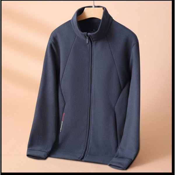 Nueva Chaqueta De OtoñO E Invierno Para Hombre, Chaqueta Informal Gruesa De Forro Polar, Estilo Coreano, Moda Informal De Talla Grande Para Hombre 4XL Black-image