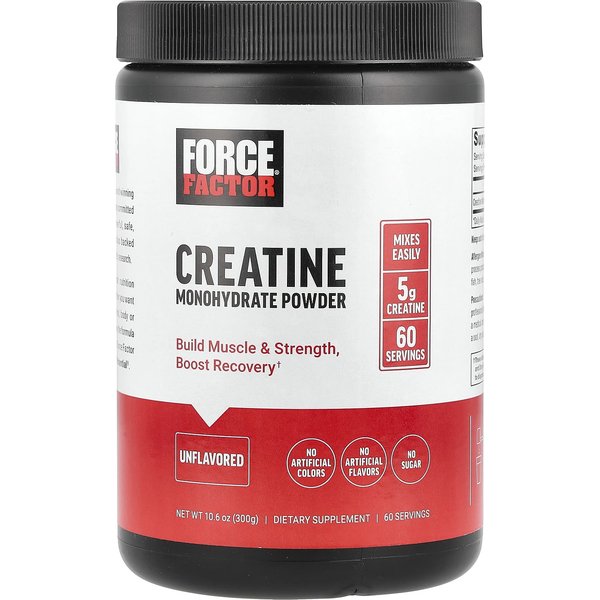 Force Factor, Polvo De Monohidrato De Creatina, Sin Sabor, 10.6 Oz (300 Gramos)-image