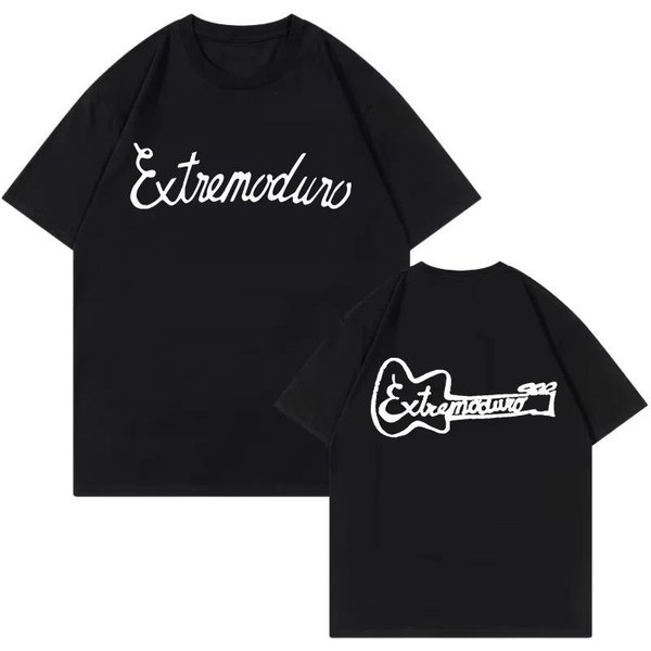2026 Moda Unisex Banda De Rock Extremoduro Estampado Camiseta De Manga Corta Hombres Mujeres GráFica Vintage Camiseta Y2K Hip Hop Camisetas Tops Ropa S Negro-image