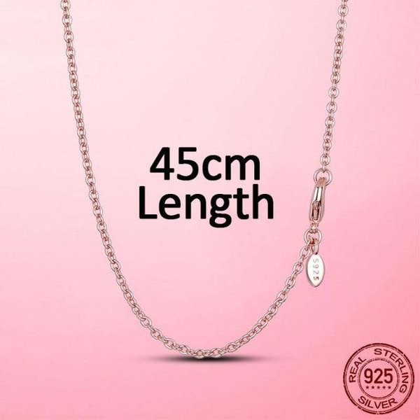 Collar De Cadena De Cable CláSico De Plata De Ley 925, Collar De Color Oro Rosa, Cadena De Plata De Ley, JoyeríA Para Hacer Regalos Black-image