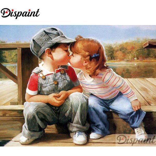 Pintura De Diamante Artesanal 5D Pareja NiñO Bordado Punto De Cruz DecoracióN Del Hogar 3D 20X30CM-image