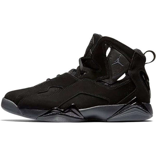 Jordan Air Jordan 7 True Flight SkóRzane Odporne Na ŚCieranie OddychająCe Wysokie DziecięCe Buty Do KoszykóWki Czarne 343795-013 36.5-image