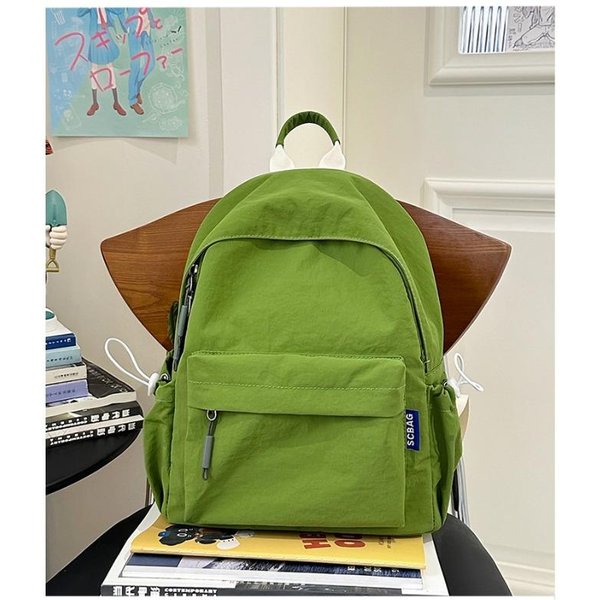 Bolso Estilo Soft Girl JaponéS VersióN Coreana Femenina De Color SóLido Mochila Joker Girl Estudiantes De Secundaria Estudiantes De Bachillerato Mochila. .-image