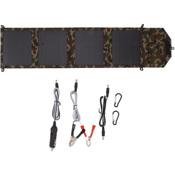Kit De Panel Solar Plegable Camuflado De 40W Con 2 Puertos USB Cargador Solar De Silicio Monocristalino Para Black-image