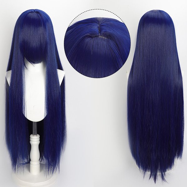 Peluca Colorida De 100Cm Larga Lisa Cosplay Anime Disfraz Fiesta Pelucas SintéTica Resistente Al Calor 40Inches-image