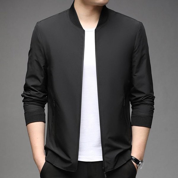 Chaqueta De Hombre, Estilo Primavera-OtoñO, Chaqueta De BéIsbol Informal Para Hombres JóVenes Y De Mediana Edad, Chaqueta Informal De Negocios Para Hombres. Xxxl Black-image