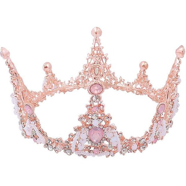 Diadema Tiara Corona Infantil Princesa CumpleañOs Accesorios Para El Cabello Diadema Infantil Linda Redonda Corona Pasarela VersióN Coreana Para Mujeres White-image