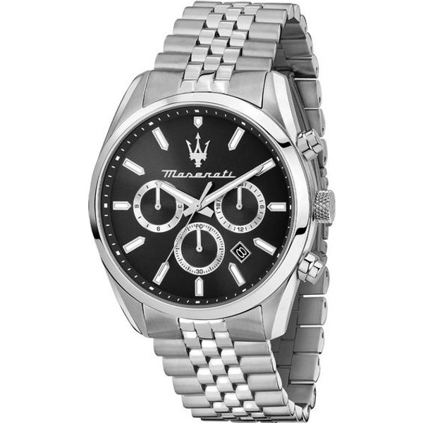 Reloj Para Hombre Maserati Attrazione CronóGrafo Acero Inoxidable Esfera Negra Cuarzo R8853151022 Negro-image