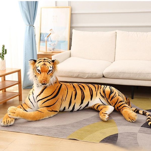 Pluszowa Zabawka Tygrys Gigant Realistyczne Pluszowe Zwierzę MięKki BiałY Tygrys Lalka Prezent Urodzinowy Dla Dzieci Dekoracja Symulacja Dzikiego ZwierzęCia 40Cm BrąZowy-image