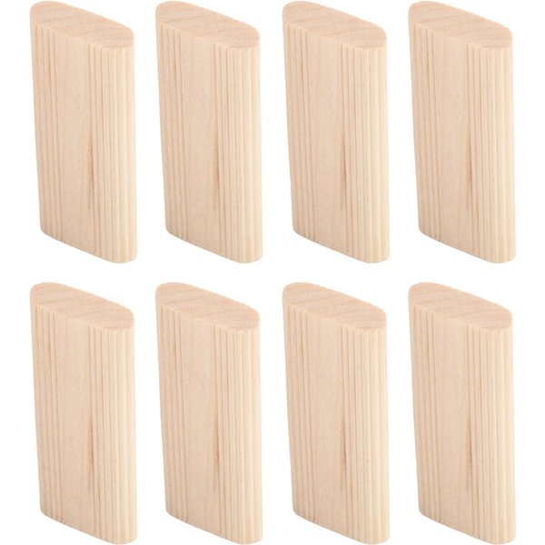 100 Sztuk Drewniane KołKi 8X22X50Mm Drewno Bukowe Rowkowane Wtyczki Do ObróBki Drewna ŁąCzenie Mebli Szafka-image