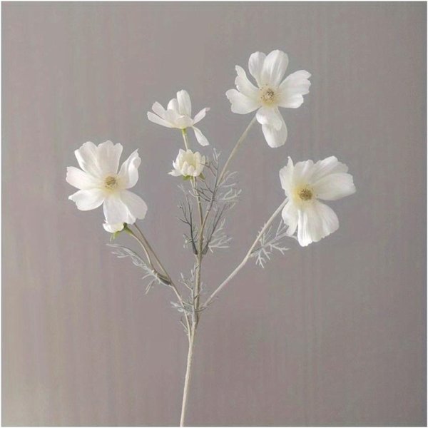 Flor Artificial Gesang Rama ÚNica 4 Horquillas Reina Cosmos Flor Falsa Ramo De Flores De Seda Sala De Estar Boda DecoracióN Del Hogar Naranja-image