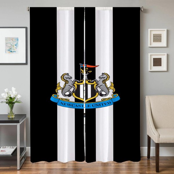Cortinas De Cocina Para Sala De Estar 2 Piezas Cortinas Opacas Cortina De Puerta N-Newcastle United Fc DecoracióN De Dormitorio ParticióN Hogar W50Xh70Cmx2Pcs-Cl-image