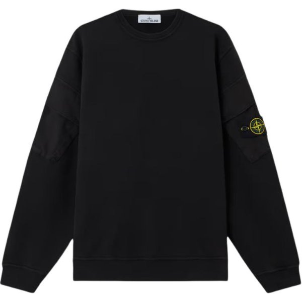 Stone Island FW25 Jesień Zima Bluza Z Logo Z OkrąGłYm Dekoltem I DłUgim RęKawem MęSka Bluza Czarna K2S156100008S0A20-V0029 Xxxl Black-image