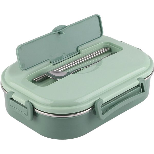 Contenedor De Almacenamiento De Alimentos, Vajilla, Lonchera De Acero Inoxidable, Lonchera Bento PortáTil De 4 Rejillas, Contenedor De Almacenamiento De Alimentos Para Estudiantes Y Adultos-image